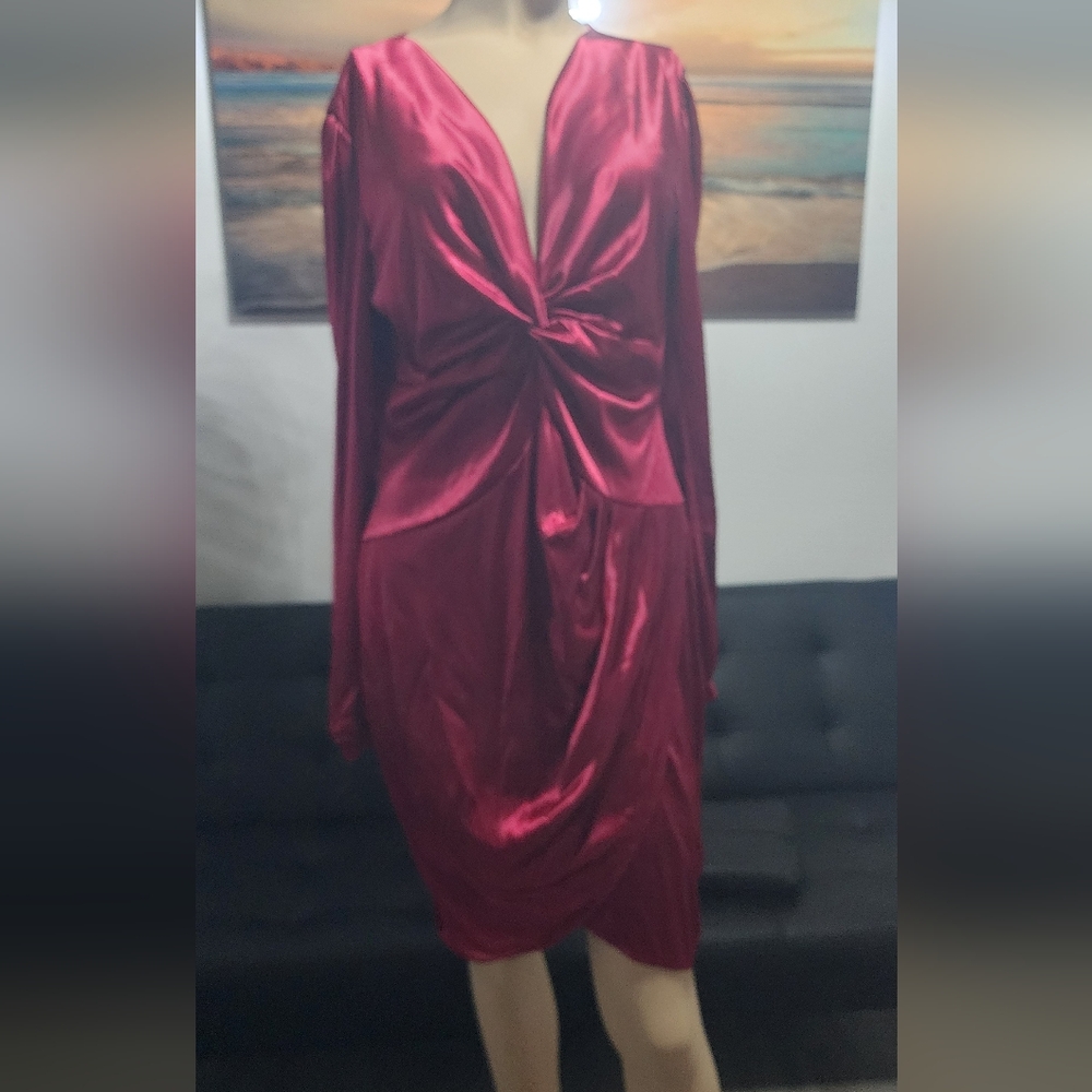 Elegant Red Satin Dress